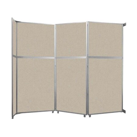 Versare Operable Wall Folding Room Divider 11'9" x 10'3/4" Sand Fabric 1070318-1